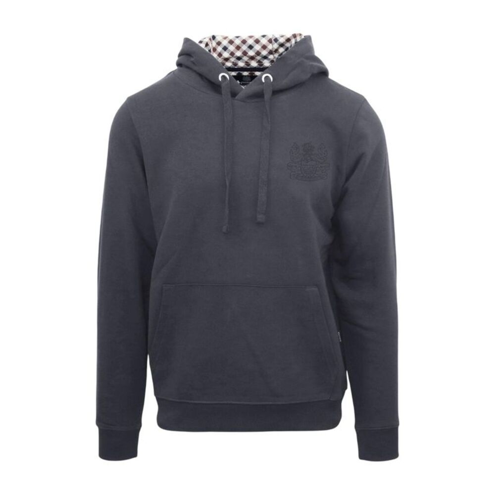 Aquascutum Mens Logo Hoodie / Antracite